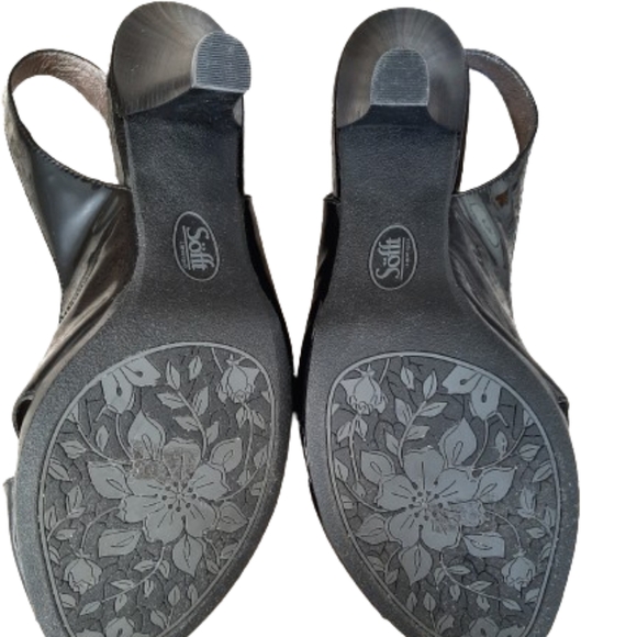 SÖFFT 👡 Beautiful Black Patent Leather Heels Sandals - Size:  9 - Picture 6 of 8